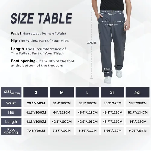 Vista 6 de MEETYOO Pantalones cargo de senderismo para hombre, impermeables, tácticos, ligeros, elásticos, para acampar