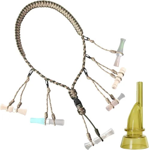 Vista 8 de GLORYFIRE Cordón de llamada de pato con gotas removibles – Asegura 11 llamadas – Cordón de juego premium de nylon real de 550LB – Cordón