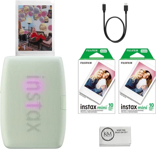 Vista 8 de Impresora Fujifilm INSTAX Mini Link 3 para smartphone Paquete de película instantánea INSTAX Mini color blanco arcilla 20 exposiciones + paño