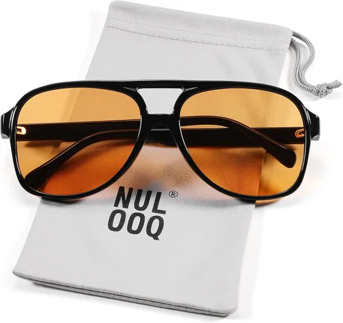 Vista 2 de Gafas de sol polarizadas estilo aviador retro vintage para mujeres y hombres marco grande gafas de sol cuadradas de los años 70 protección UV400
