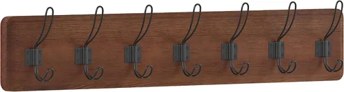 Vista 13 de HBCY Creations Perchero de pared rústico envejecido con 5 ganchos, ganchos de pared de pino macizo de 24 pulgadas para entrada, cuarto de servicio