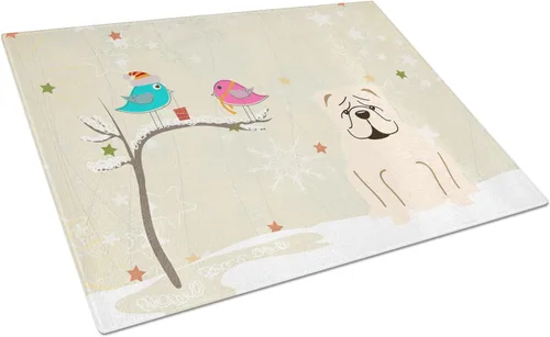 Vista 47 de Caroline's Treasures BB2513LCB - Tabla de cortar de vidrio con texto en inglés "Christmas Presents between Friends" Airedale Terrier - Tabla