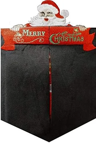 Vista 3 de Bamboo Cay Camisa de Navidad con botones bordados de Papá Noel para hombre