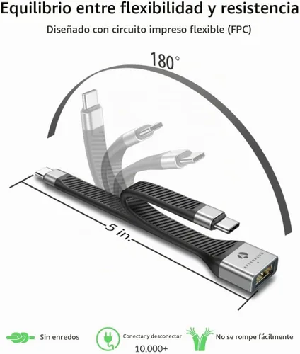 Vista 6 de Cable adaptador USB-A hembra a USB-C macho OTG, 10 Gbps, 5
