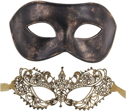 Vista 8 de Máscara de máscaras para parejas, a juego, para hombres y mujeres, para fiesta de máscaras, Mardi Gras, fiesta veneciana, baile de graduación