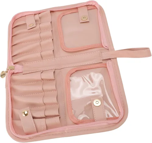 Vista 9 de Agatige 20 Pockets Makeup Brush Organizer, Stand Up Water Proof Travel Cosmetic Brushes Case Toiletry Bags For Women And Men Outdoor