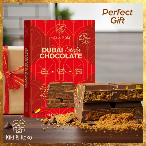 Vista 5 de Chocolate estilo Dubai (paquete de 3) – Reinterpretado: chocolate con leche belga de 6 onzas con crema de galletas caramelizadas y Kadayif crujiente