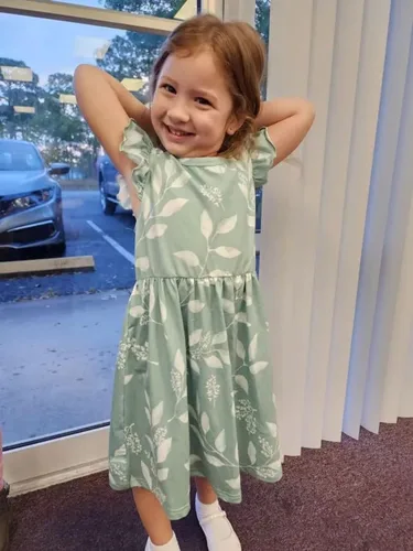 Vista 2 de Toddler Baby Girls Casual Dresses Floral Ruffled Seaside Beach Dress Outfits