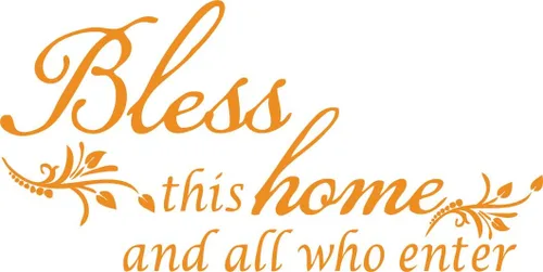 Vista 13 de Decoración de calcomanía de vinilo con texto en inglés “Bless This Home and All who Enter”, para la entrada o la sala de estar