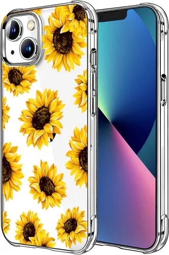 Vista 28 de Funda transparente de girasol compatible con iPhone SE 2022 SE 2020 7 8, funda trasera floral para niñas y mujeres, funda protectora transparente