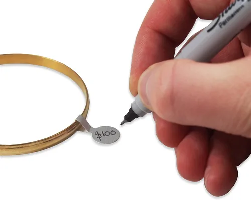 Vista 6 de CuteBox - Etiquetas de reparación de joyas, precio e identificación, 500 unidades, barra larga plateada Tyvek autoadhesiva para anillos, pulseras