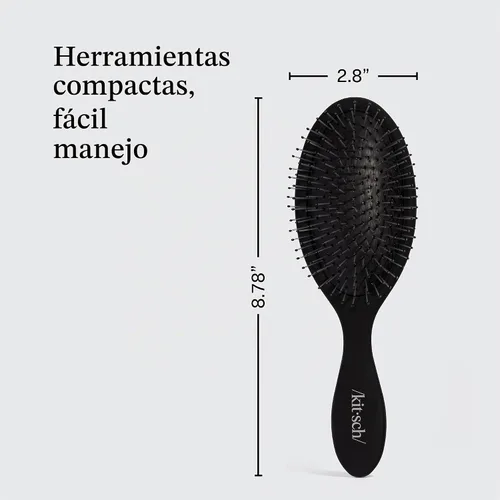 Vista 4 de Kitsch Cepillo desenredante para cabello húmedo y seco, cepillo flexible para mujeres, hombres y niños, cepillo desenredante para cabello rizado