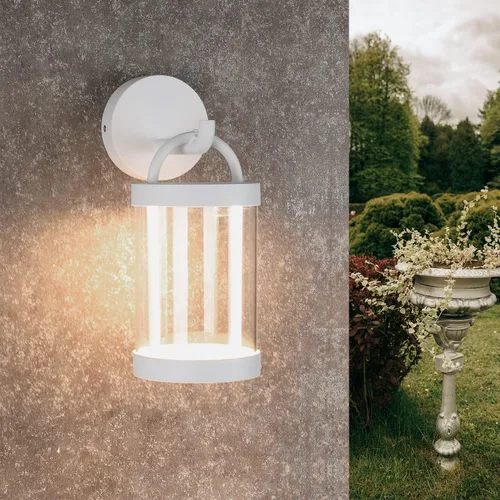 Vista 6 de Aplique de pared al aire libre blanco exterior IP54 impermeable LED lámpara de pared redonda iluminación luces de aluminio para porche entrada