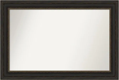 Vista 1135 de Amanti Art Espejo de pared personalizado no biselado (25 x 25 pulgadas), marco de bronce acentuado, varios tamaños personalizados, espejo de baño