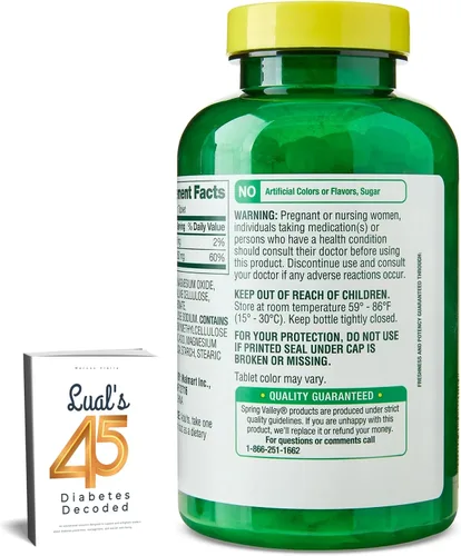 Vista 4 de Spring Valley Magnesio 250 mg 250 unidades, salud ósea y muscular, el mejor suplemento de magnesio para mujeres, paquete de suplemento dietético
