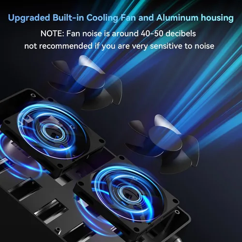 Vista 4 de CENMATE Carcasa de disco duro de 6 bahías con ventilador de refrigeración para HDD/SSD SATA de 2.5"/3.5" con USB A/C 3.2 Gen 2, compatible