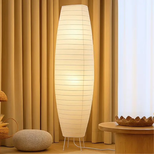 Vista 5 de LIGHTACCENTS Lámparas de pie de papel de arroz para sala de estar, paquete de 2 lámparas de pie de papel blanco con interruptor de pie