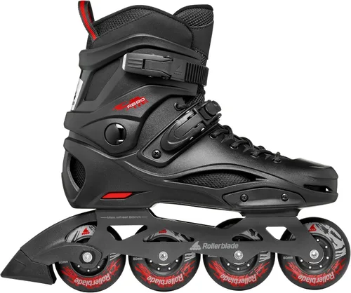 Vista 2 de Rollerblade RB 80 Patín urbano en línea para hombre, negro y rojo