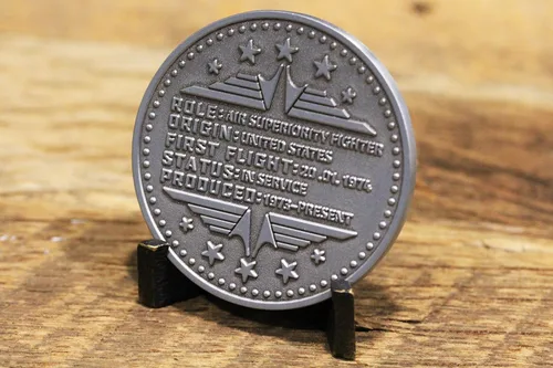Vista 5 de ¡Moneda militar F-16 Fighting Falcon Challenge! Fighter Jet Military Coin, moneda personalizada de avión de avión! Diseñado por veteranos militares!