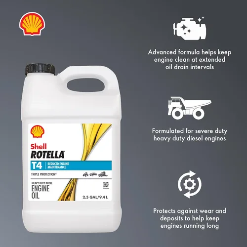 Vista 3 de Shell Rotella T4 Triple Protection 15W-40 Aceite para motor diésel, 2.5 galones