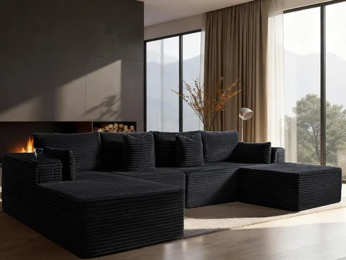 Vista 107 de Sofá modular de gran tamaño de 108 pulgadas, cómodo sofá deshuesado en forma de U para sala de estar, asientos extra profundos, sin montaje, sofá
