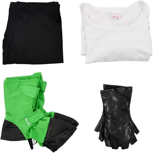 Vista 3 de Cosplayfm Disfraz de anime para mujer con guantes y fundas para zapatos