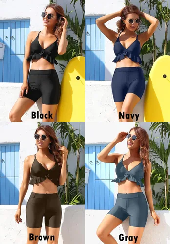 Vista 4 de ATTRACO Swim Shorts for Women Board Shorts with Pockets Swimsuit Shorts