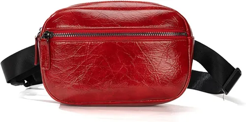 Vista 7 de Ausion Riñonera de cuero para hombres y mujeres, cangurera para senderismo, correr, viajes, múltiples bolsillos - Riñonera con cremalleras Marrón