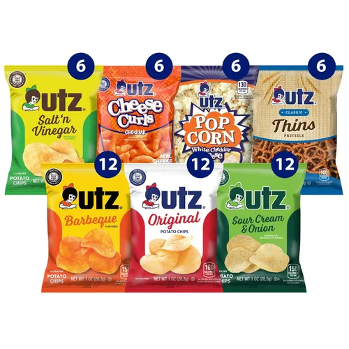 Vista 10 de Utz Papas fritas para barbacoa, 1 onza (paquete de 60), papas fritas crujientes hechas de papas frescas, aperitivos individuales crujientes