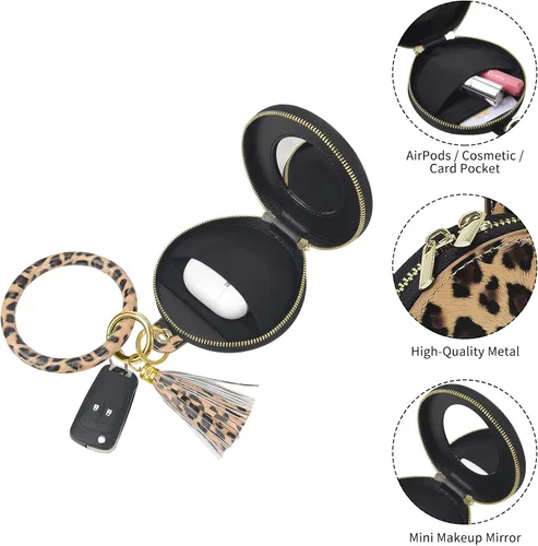 Vista 7 de Doormoon - Llavero pulsera, llavero pulsera circular con cadena, borla y aro