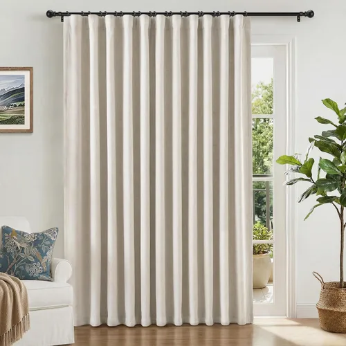 Vista 12 de INOVADAY Cortinas 100% opacas para dormitorio, cortinas opacas de color rosa bebé de 90 pulgadas de largo, cortinas opacas de lino con anillos