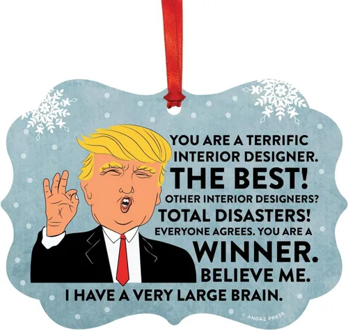 Vista 79 de Andaz Press Presidente Donald Trump Fancy Frame Recuerdo Adorno de Navidad Regalo de broma, excelente contador, 1 paquete, divertidas ideas