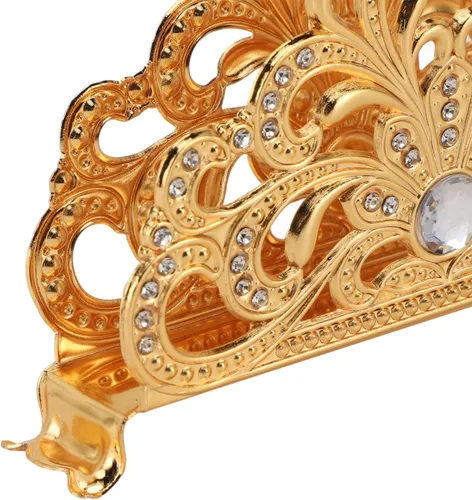 Vista 9 de Servilletero de metal dorado, dispensador de pañuelos, organizador de servilletas de mesa para cocina, restaurante, cena, fiesta, decoración de mesa