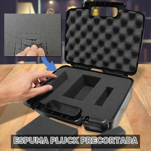 Vista 6 de CASEMATIX - Funda rígida de 12 pulgadas con espuma, almacenamiento rígido personalizable para electrónica, micrófonos, grabadoras y proyectores