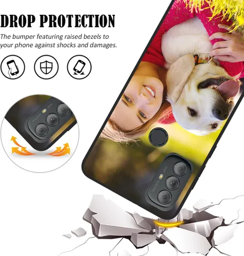 Vista 5 de Funda personalizada para Motorola Moto G Play 2023 con nombre de foto y texto – Funda suave y fina para Moto GPlay 2023 (negra) de 6.5 pulgadas