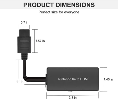 Vista 6 de Cable HDMI para N64, compatible con conversión de 16 943, convertidor N64 a HDMI, compuesto con N64GameCubeSNES