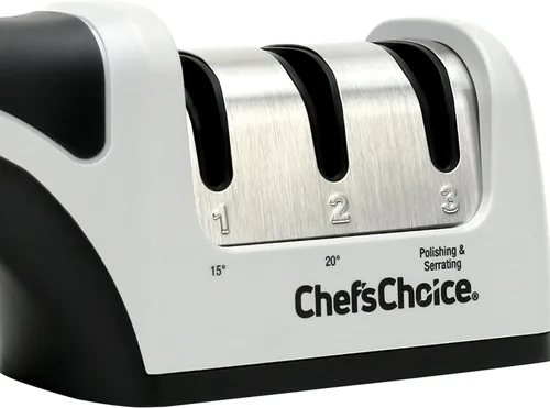 Vista 3 de Chef'sChoice - Afiladores de cuchillos manuales para cuchillos de borde recto y dentado de 15 y 20 grados con abrasivos de diamante, control
