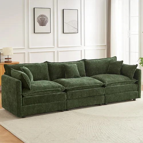 Vista 19 de Sofá modular seccional, juego de sofá en forma de L de 77 pulgadas con reposabrazos, cómodos sofás de nube de 2 plazas para sala de estar