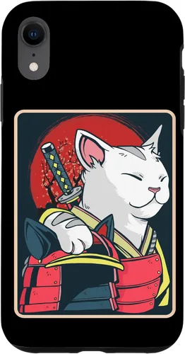 Vista 24 de Arte de gato japonés para iPhone 16 - Espada Katana - Anime Ninja Cat - Funda Catzilla