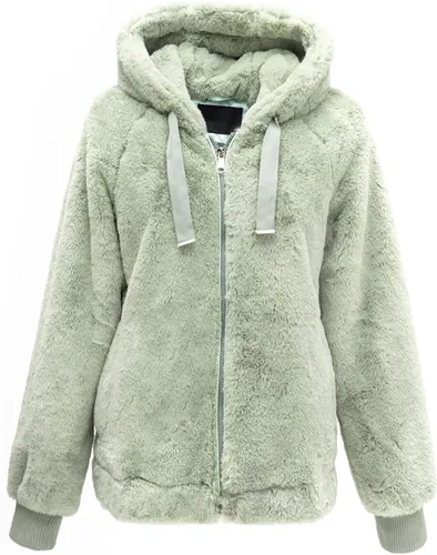 Vista 12 de Bellivera Abrigo de piel sintética para mujer con forro de oveja peluda, chaqueta de forro polar esponjosa y capucha con forro de sherpa Beige