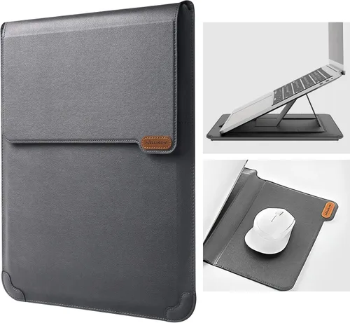 Vista 9 de Nillkin Funda para laptop de 15.6 pulgadas, funda para MacBook con soporte ajustable y alfombrilla para mouse, 2 modos de soporte, funda para laptop