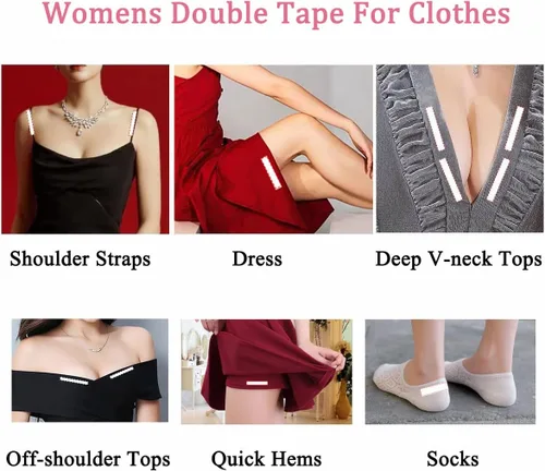 Vista 5 de Lanwexy Double Sided Tape for Clothes, Fabric Tape for Clothes and Body, Fashion Clothing Tape for Women Dress, Clear Tape