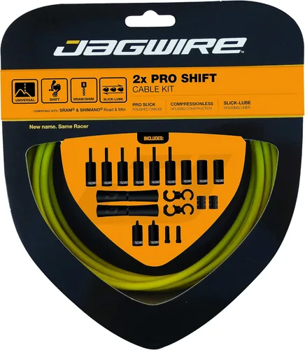 Vista 4 de Jagwire - Kit de cambio universal 2X Pro para carretera, MTN y grava Compatible con engranajes SRAM y Shimano, cables de acero inoxidable pulido