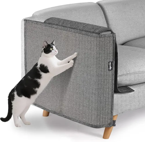 Vista 15 de NATUYA Protector de sofá de muebles para arañazos para gatos, almohadilla rascador grande de sisal para gatos, protector de brazo de esquina Gris