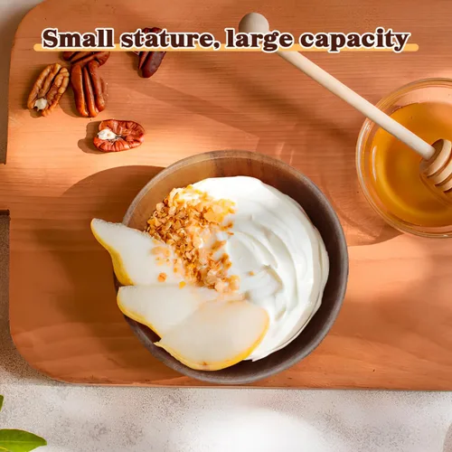 Vista 2 de Cabilock Ensaladera de madera, 4.3 X 2.4 in, Fruta y Snack Bowl Wooden Profile Serves Fruit, Snacks and Small Salads Neatly for Breakfast Tables