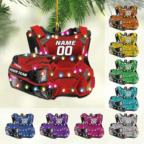Vista 10 de Adorno personalizado de moto de motocross para hombres, adorno de motocicleta, adorno de Navidad para bicicleta, adorno de batcycle, regalo