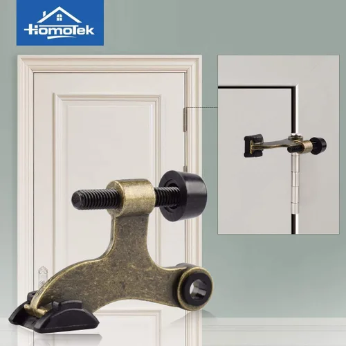 Vista 5 de HOMOTEK Paquete de 12 Topes de Puerta de Latón Antiguo de Pasador de Bisagra, Tope de Puerta Ajustable de Lujo Resistente de 2-1/2"x1-3/4