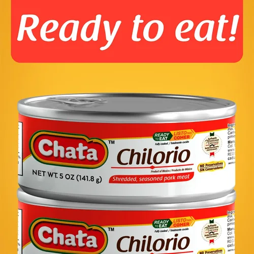 Vista 5 de Chata Chilorio de cerdo mexicano, cerdo rallado sazonado, 5 onzas (paquete de 6)