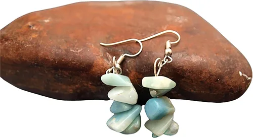 Vista 8 de Natural Gemstone Chip Drop & Dangle Earrings for Women - Small, Lightweight