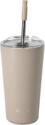 Vista 7 de Mr. Coffee Java Quest - Vaso térmico de acero inoxidable de doble pared de 16 onzas con tapa y popote reutilizable, con aislamiento térmico